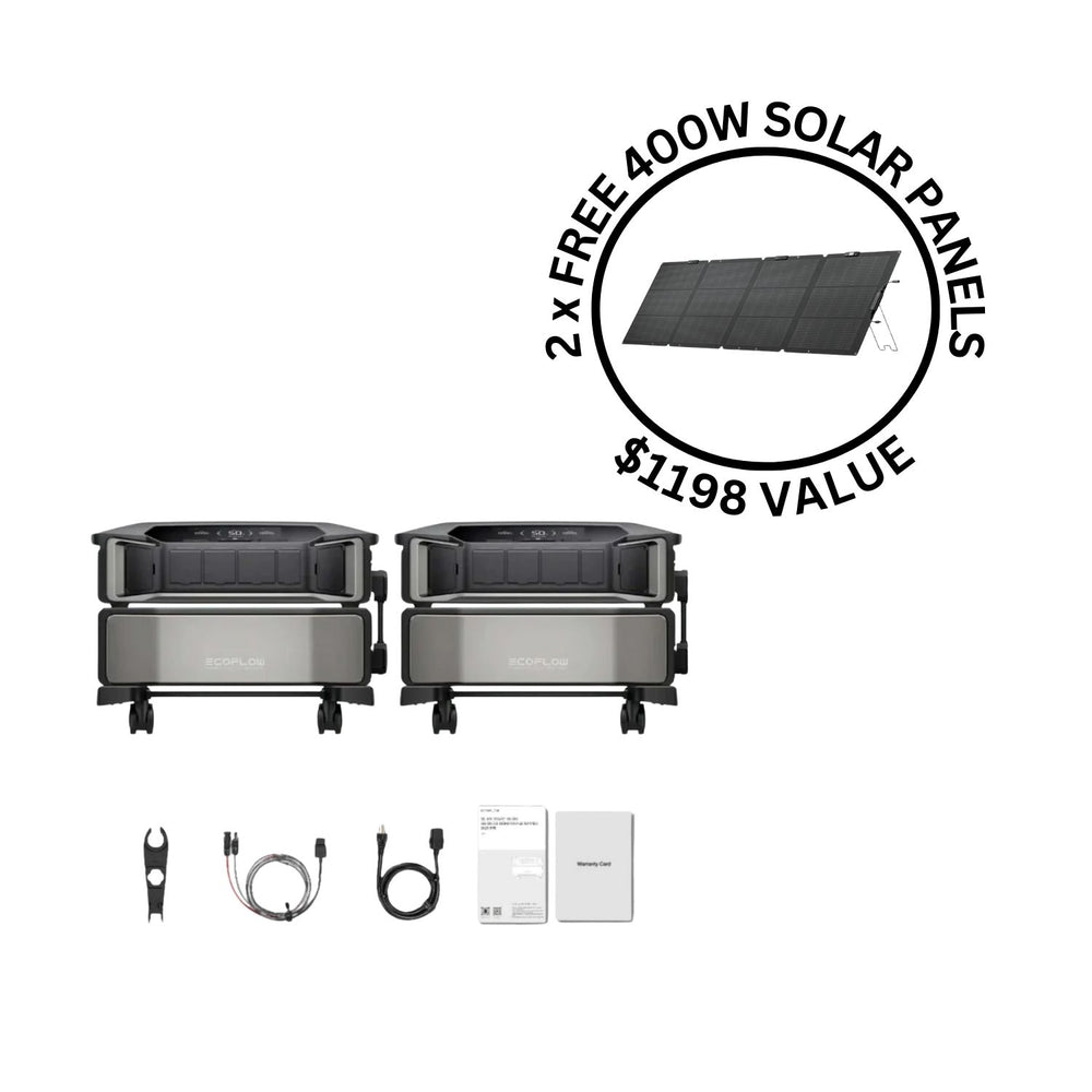 EcoFlow DELTA Pro Ultra With Two Inverters And Two Batteries And 2 FREE 400W Solar Panels