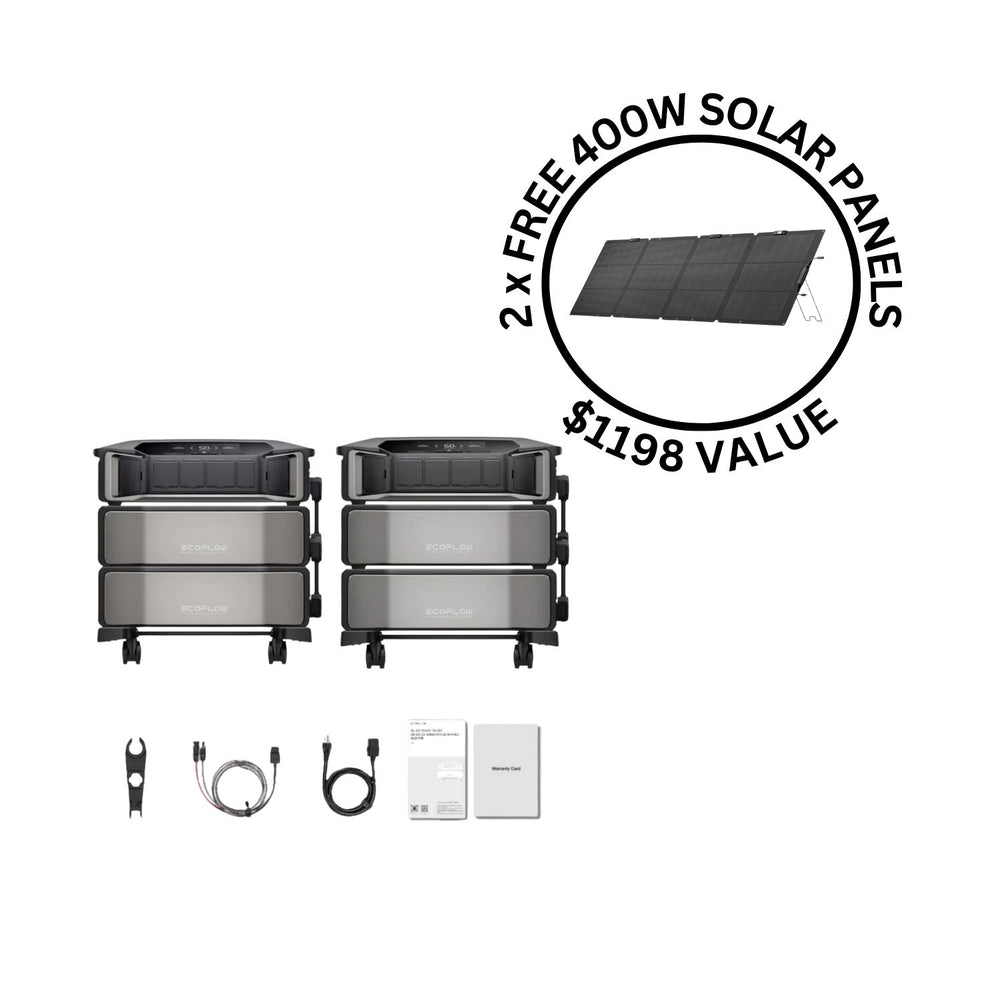 EcoFlow DELTA Pro Ultra With Two Inverters And Two Batteries And 2 FREE 400W Solar Panels
