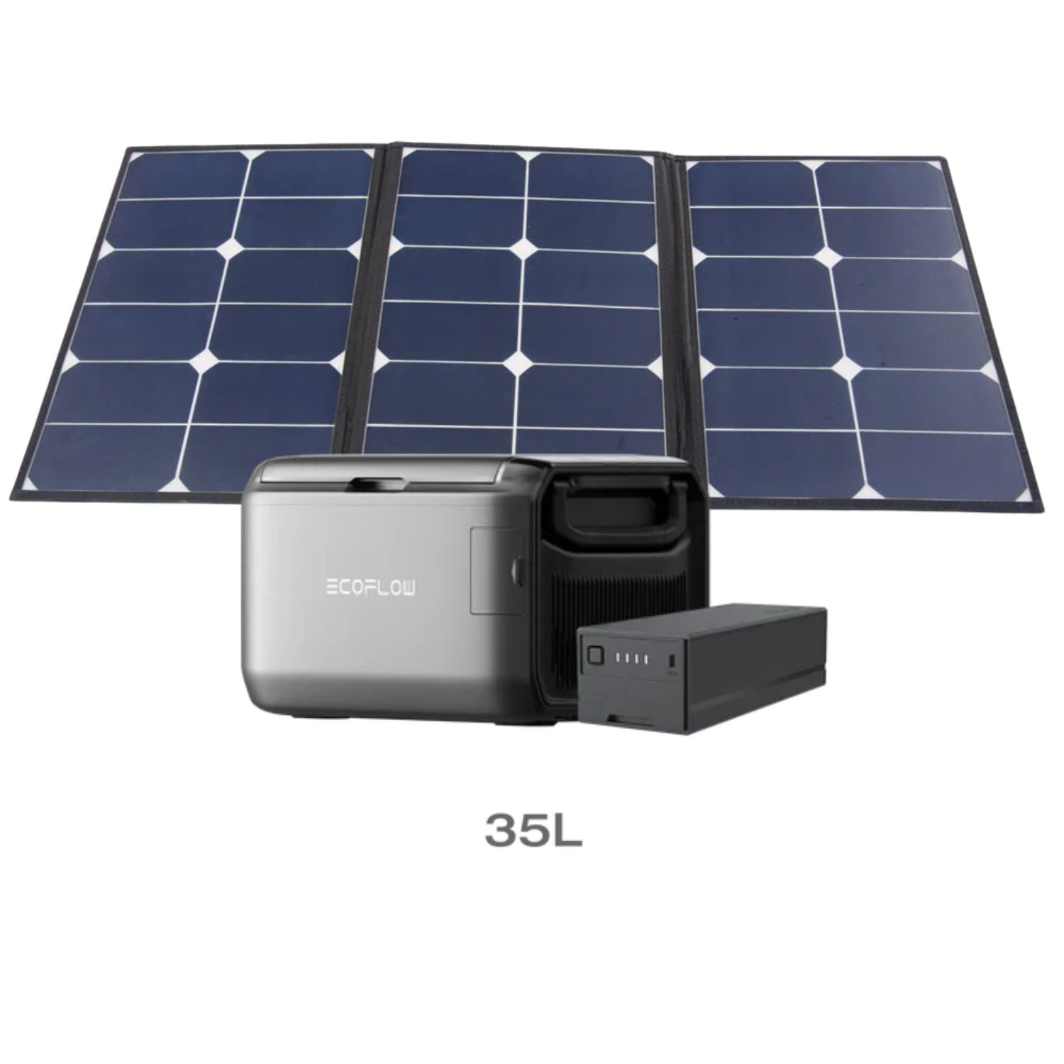 EcoFlow GLACIER Classic Portable Fridge Freezer 35L  with 60W Foldable & Portable Solar Panel and plug-in Battery