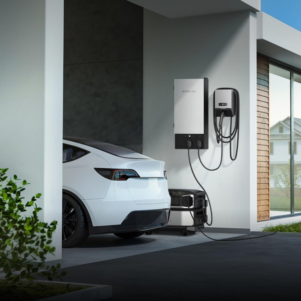 EcoFlow PowerPulse EV Charger In A Garage Charged By A DELTA Pro Ultra And Connected With A Smart Home Panel 2