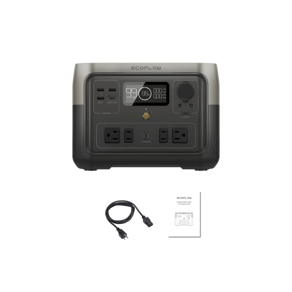 EcoFlow RIVER 2 Max 500 Portable Power Station with inclusions 