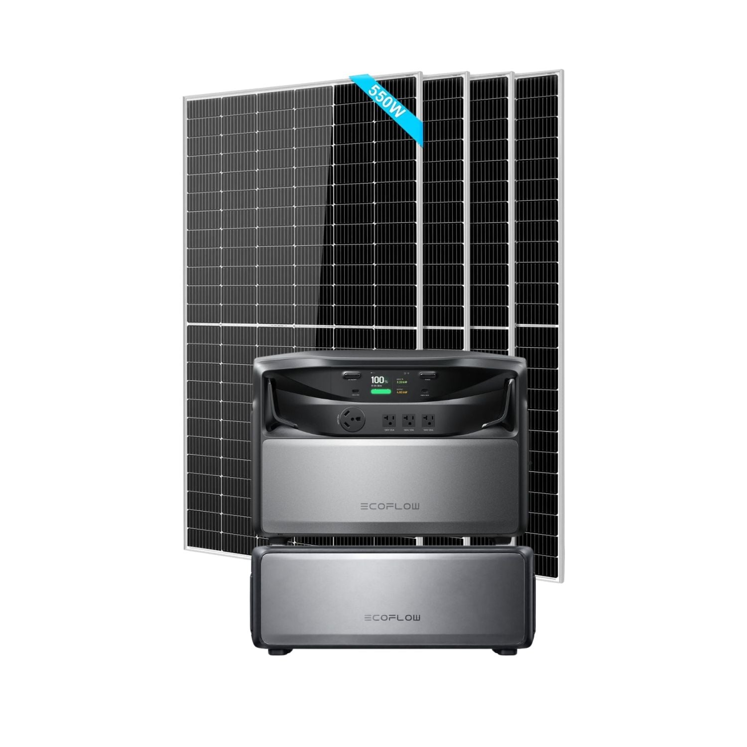 EcoFlow TITAN 5000 Classic Whole-Home Battery Backup with one Battery and four SunGold 550W Solar Panels | 2200W