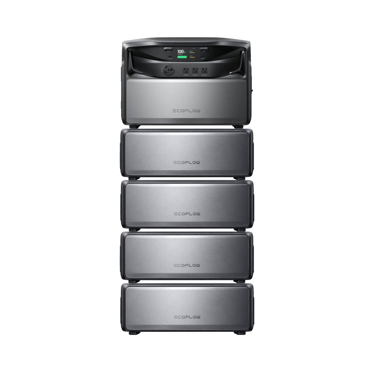 EcoFlow TITAN 5000 Whole-Home Battery Backup with four batteries