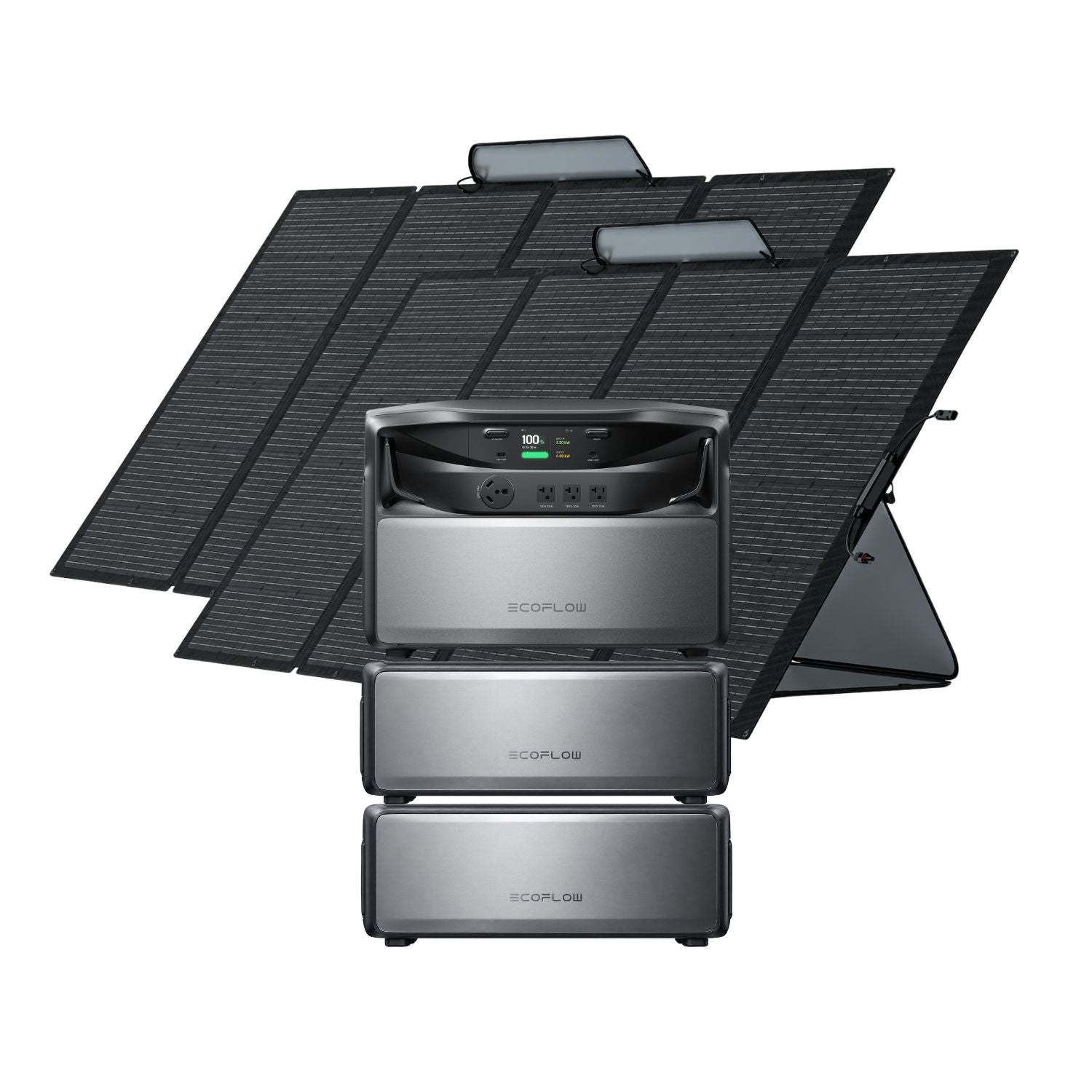 EcoFlow TITAN 5000 Whole-Home Battery Backup with two batteries with two EcoFlow 400W Portable Solar Panels | 800W
