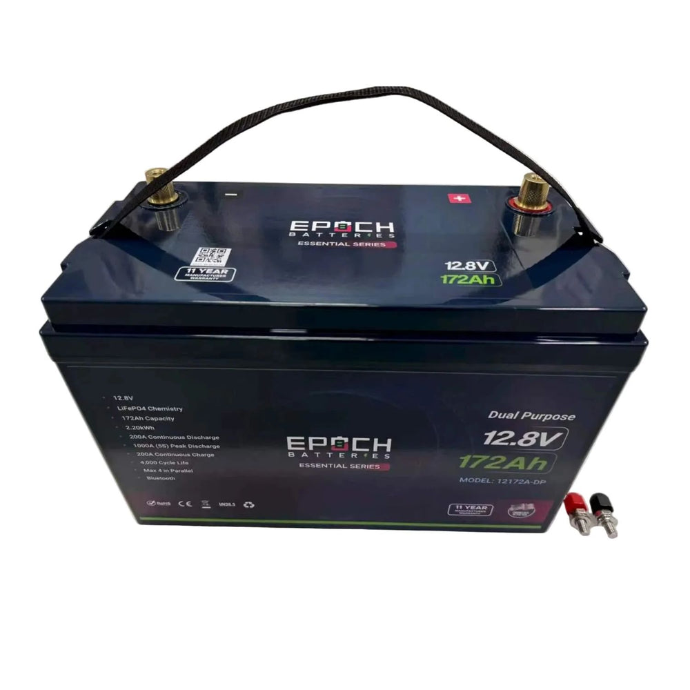 Epoch Batteries 12V 172Ah (2.20kWh) Dual Purpose Essential Series Side view