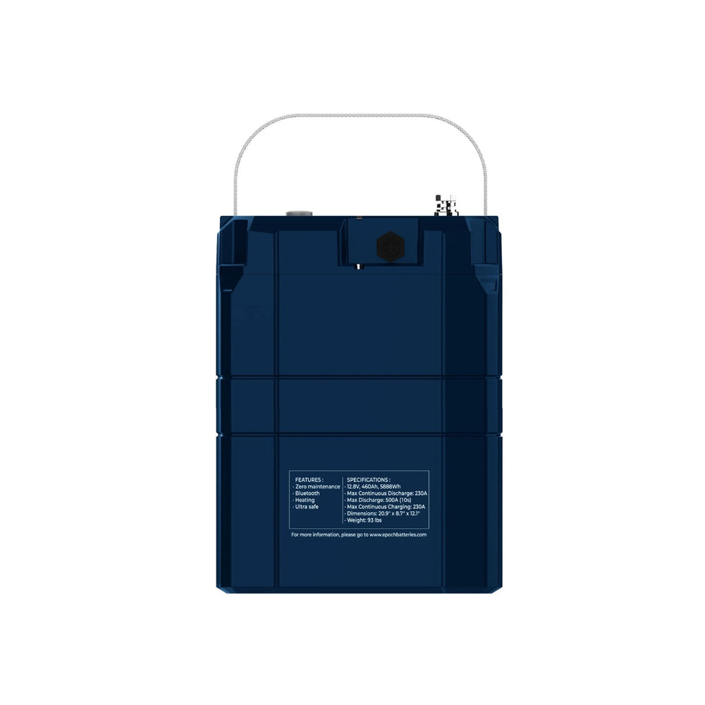 Epoch Batteries 12V 460Ah (5.89kWh) V2-T Elite Series left side view