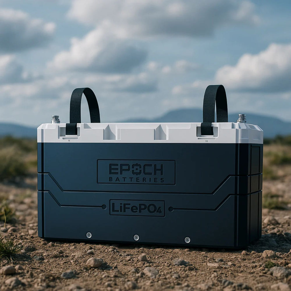 Epoch Batteries 12V 460Ah (5.89kWh) V2 Elite Series on the ground 