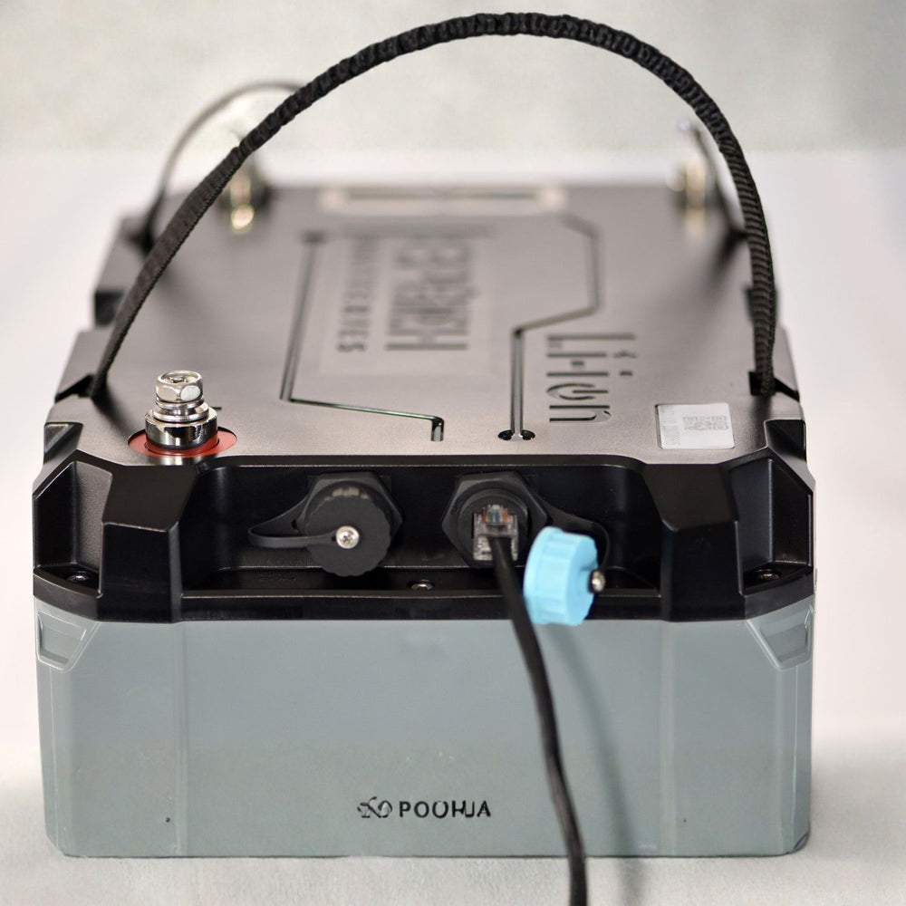 Epoch Batteries 24V 100Ah (2.56kWh) LiFePO4 Lithium Battery close up view 