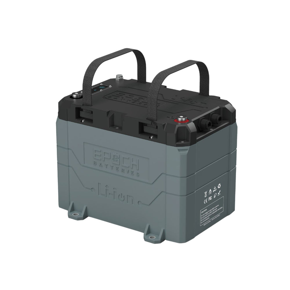 Epoch Batteries 24V 100Ah (2.56kWh) LiFePO4 Lithium Battery left view