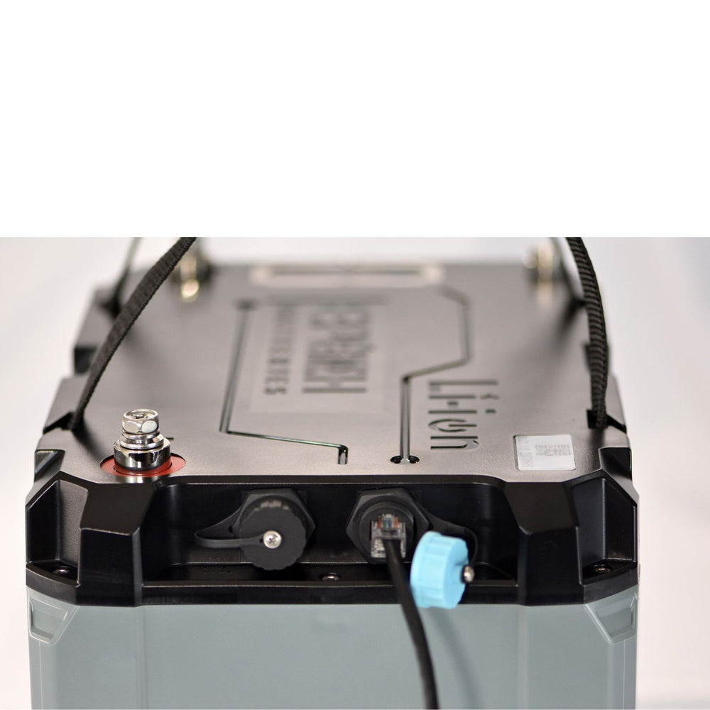 Epoch Batteries 36V 100Ah (3.84kWh) LiFePO4 Lithium Battery top close up view