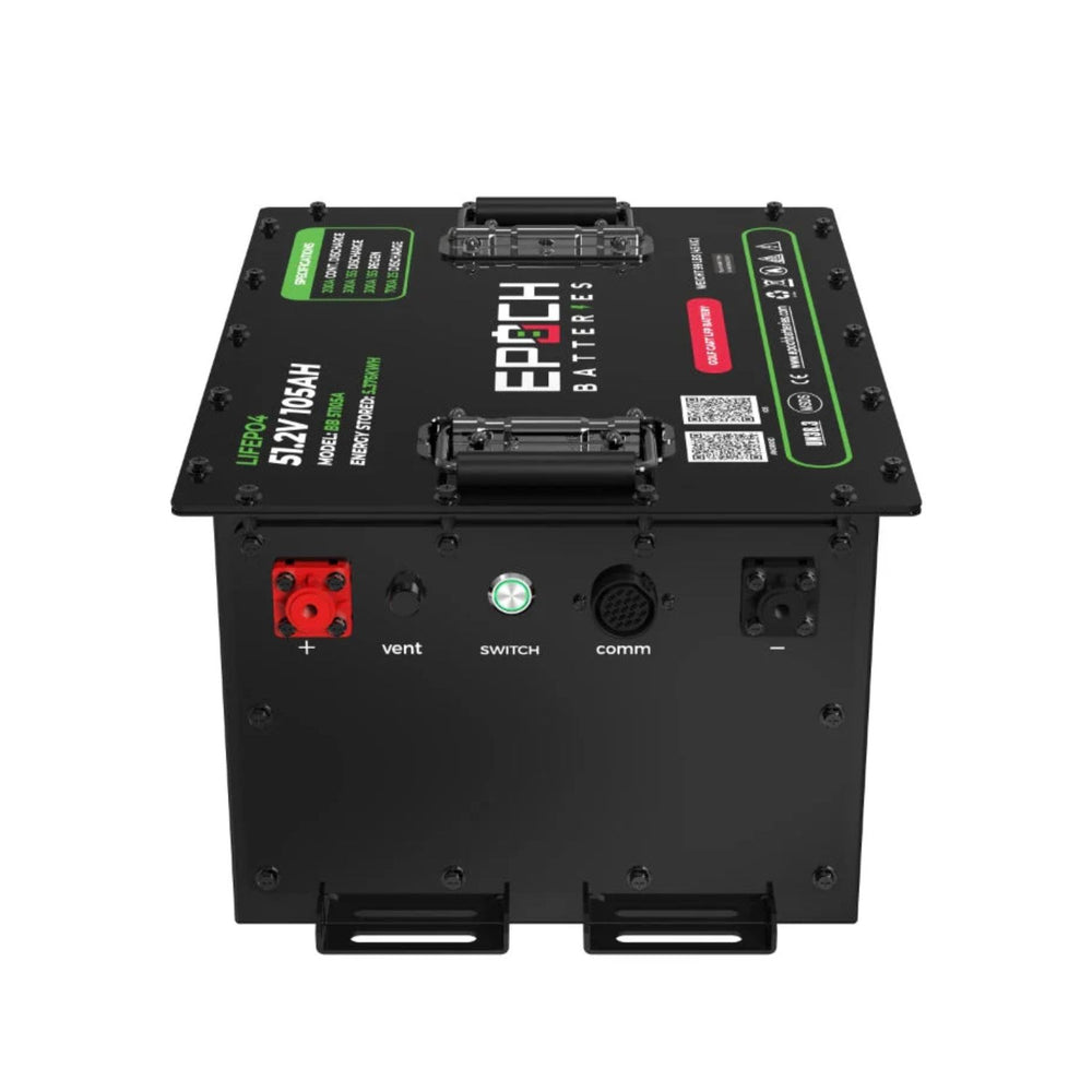 Epoch Batteries 48V 105Ah - LiMax Series side view showing the top 