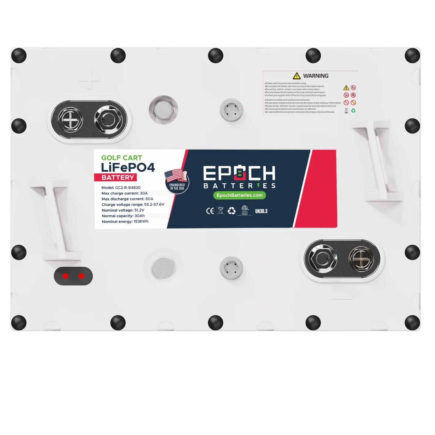 Epoch Batteries 48V 30Ah (1.54kWh) GC2 top view