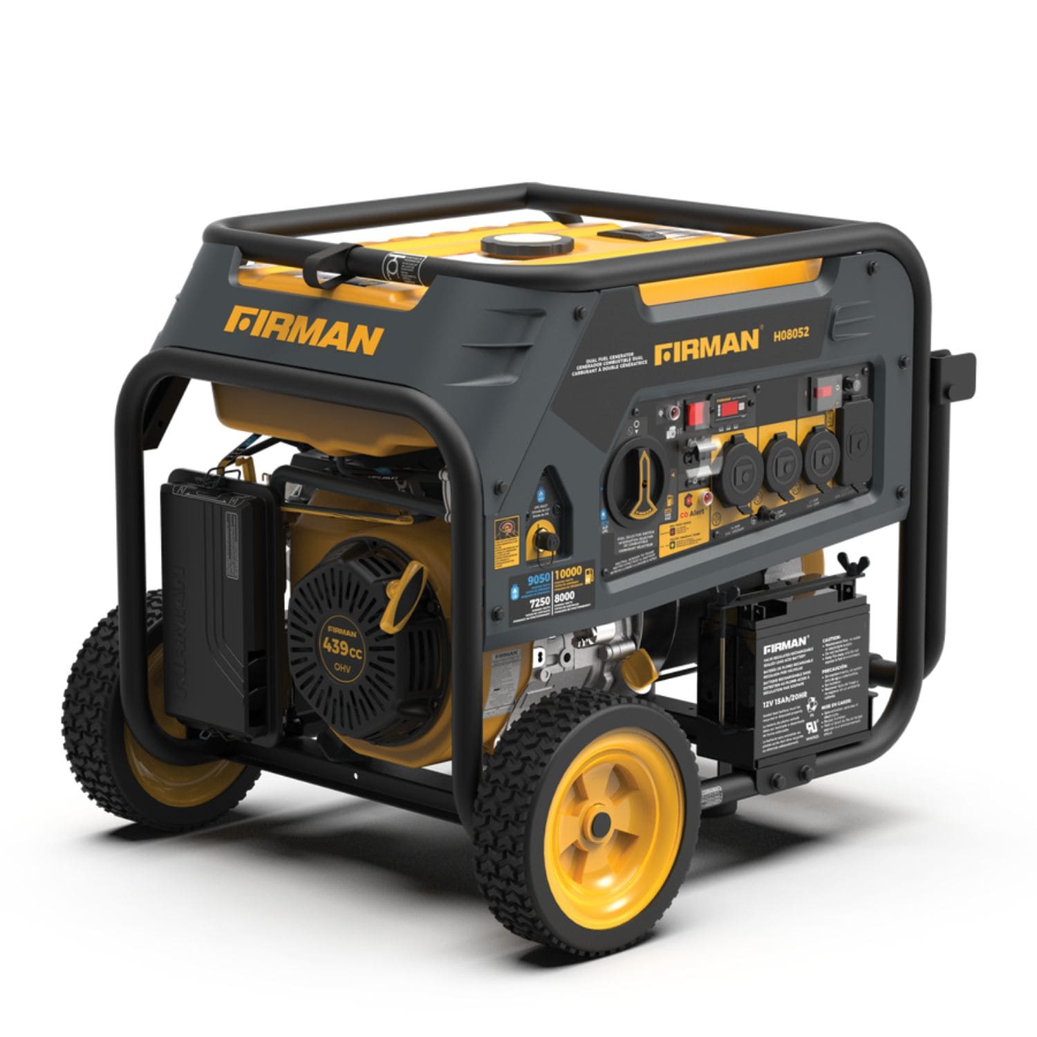 Firman H08052 Dual Fuel Portable Generator 10000W back view right side