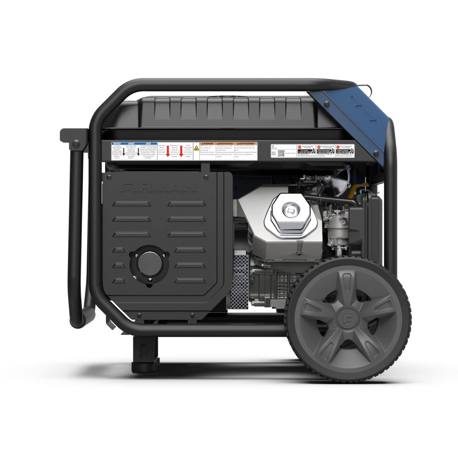Firman T08073 Tri Fuel Portable Generator Back Right side view
