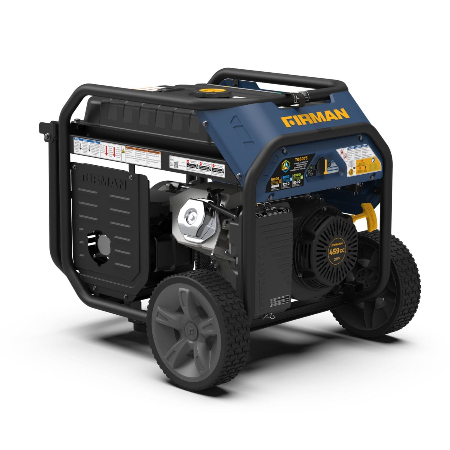 Firman T08073 Tri Fuel Portable Generator Back View Left Side