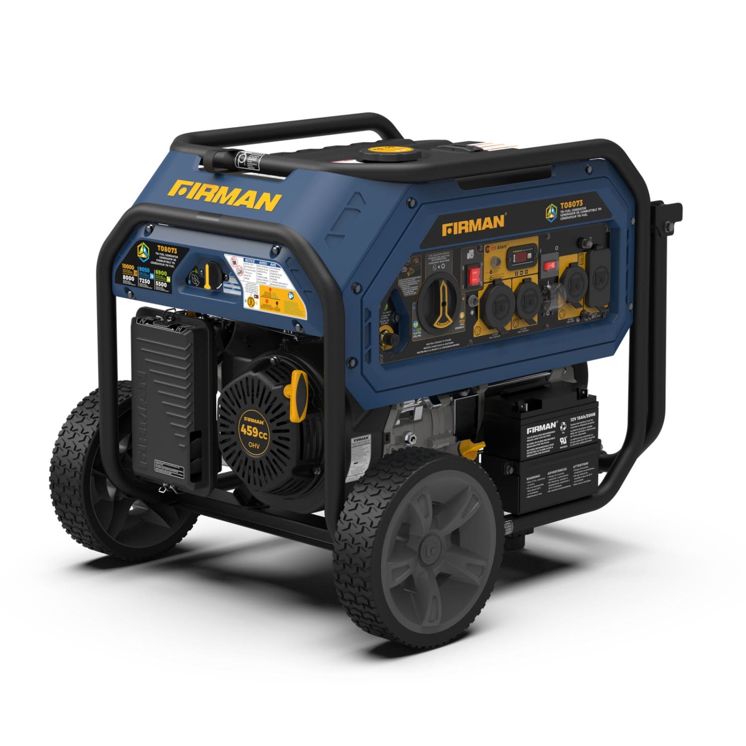 Firman T08073 Tri Fuel Portable Generator Back View Right Side