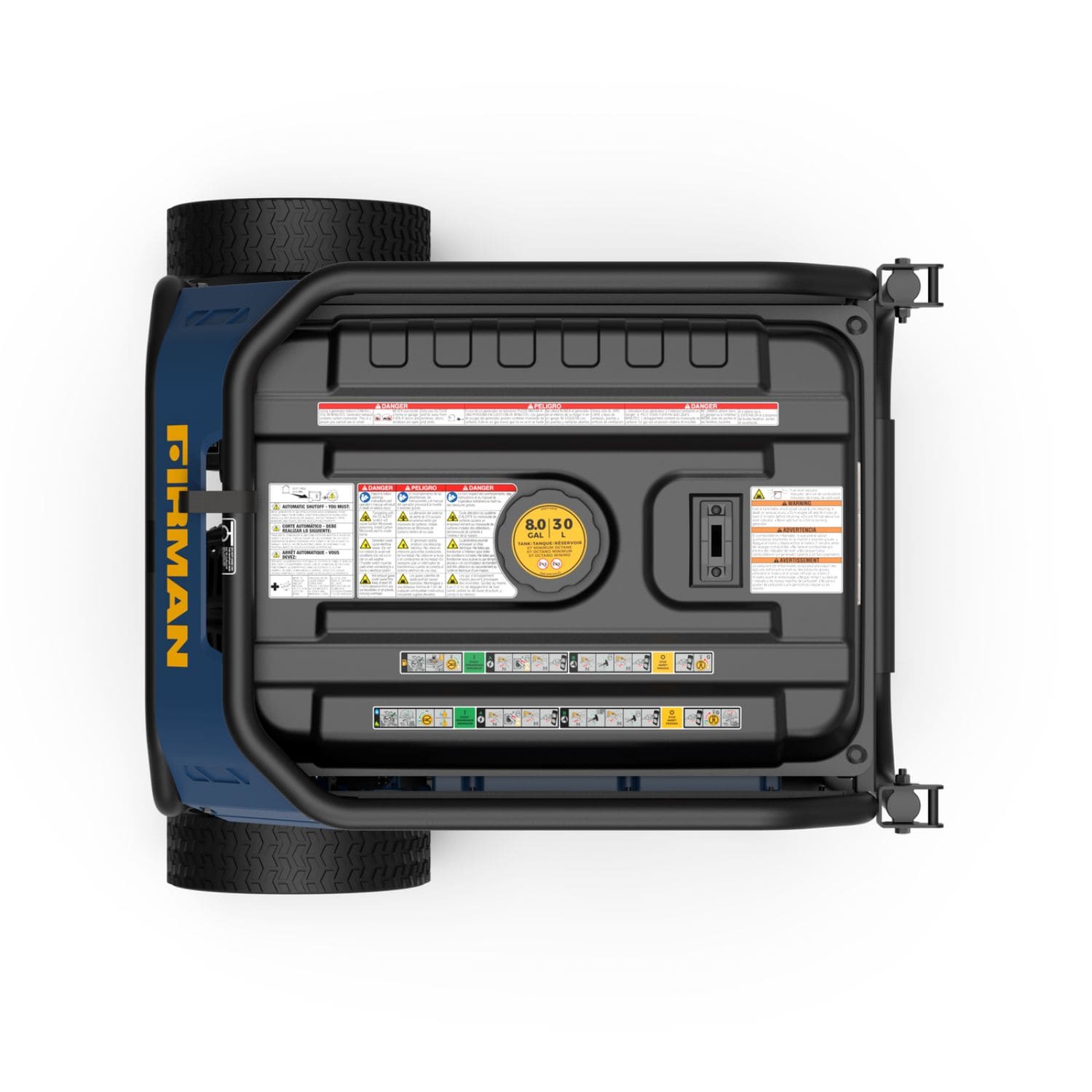 Firman T08073 Tri Fuel Portable Generator Top View