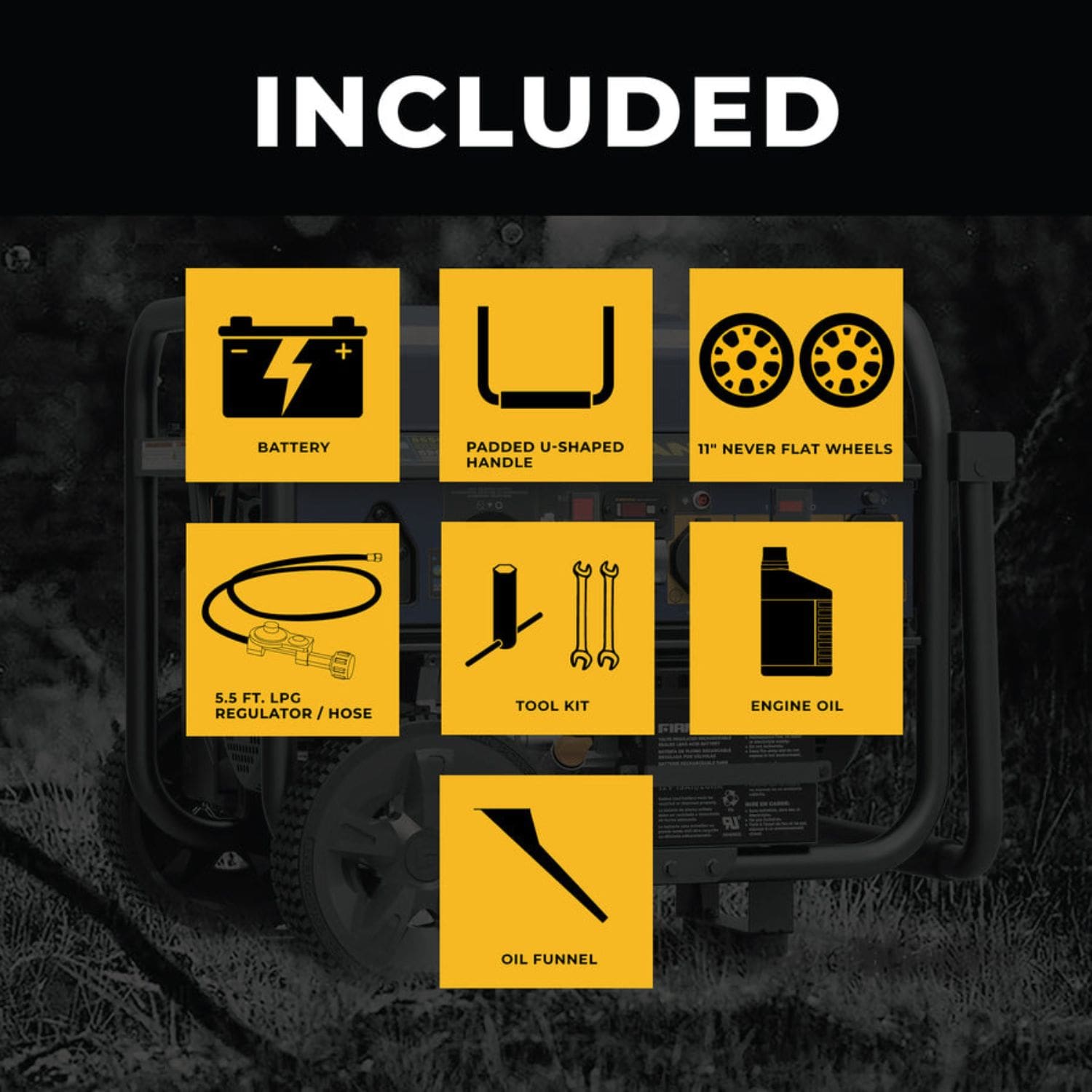 Firman T09275 Tri Fuel Portable Generator 11400W Package Includes