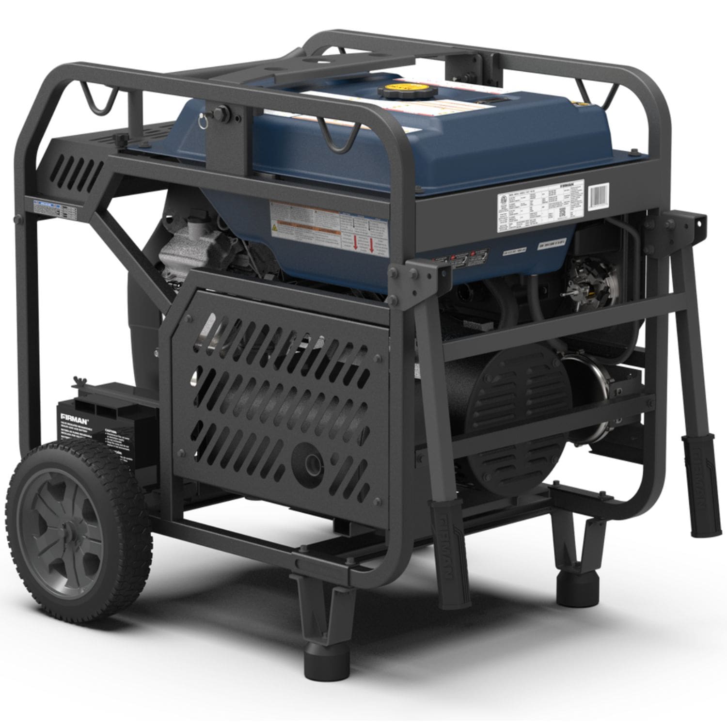Firman T12071 Tri-Fuel Portable Generator 15000W Back And Left View With Handles