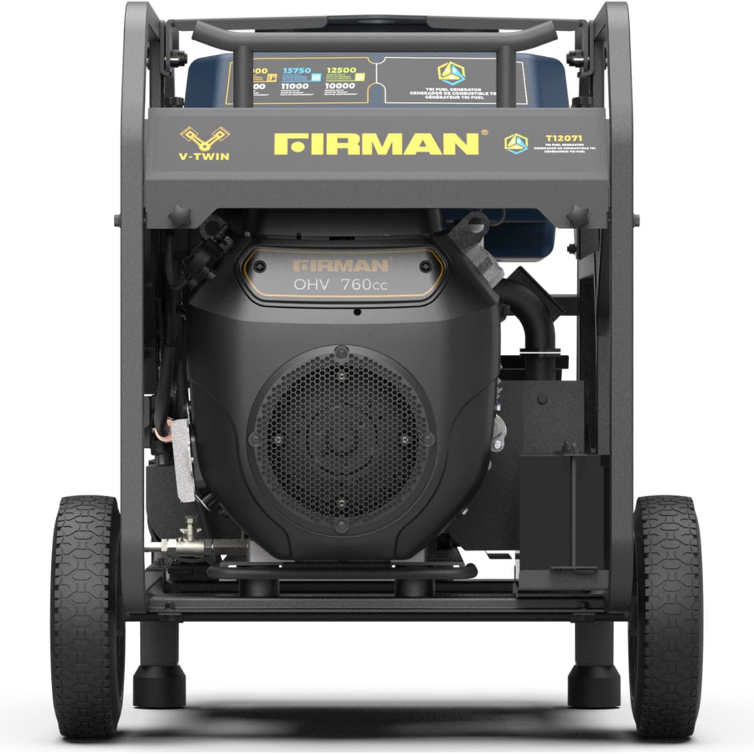 Firman T12071 Tri-Fuel Portable Generator 15000W Front View 