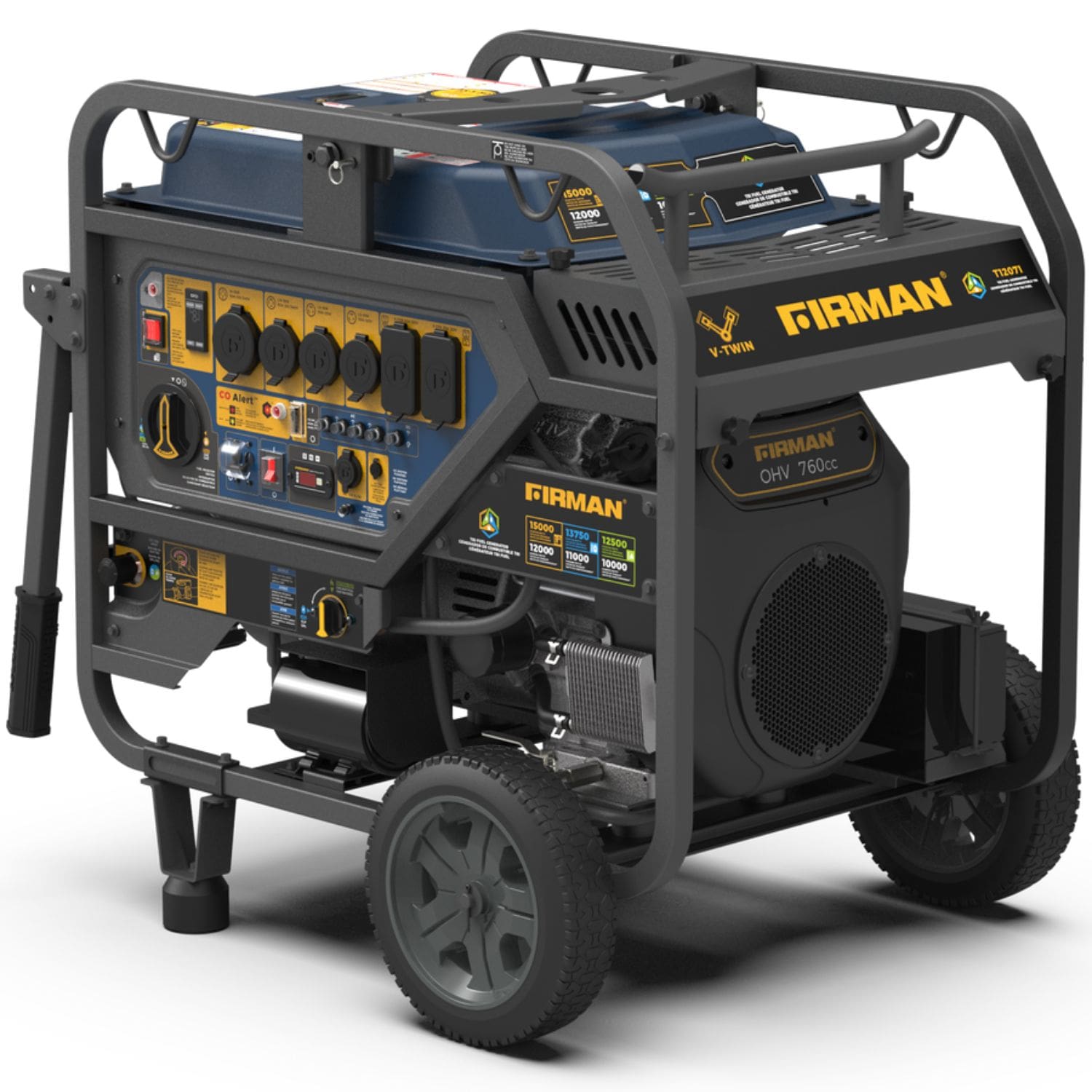 Firman T12071 Tri-Fuel Portable Generator Control Panel