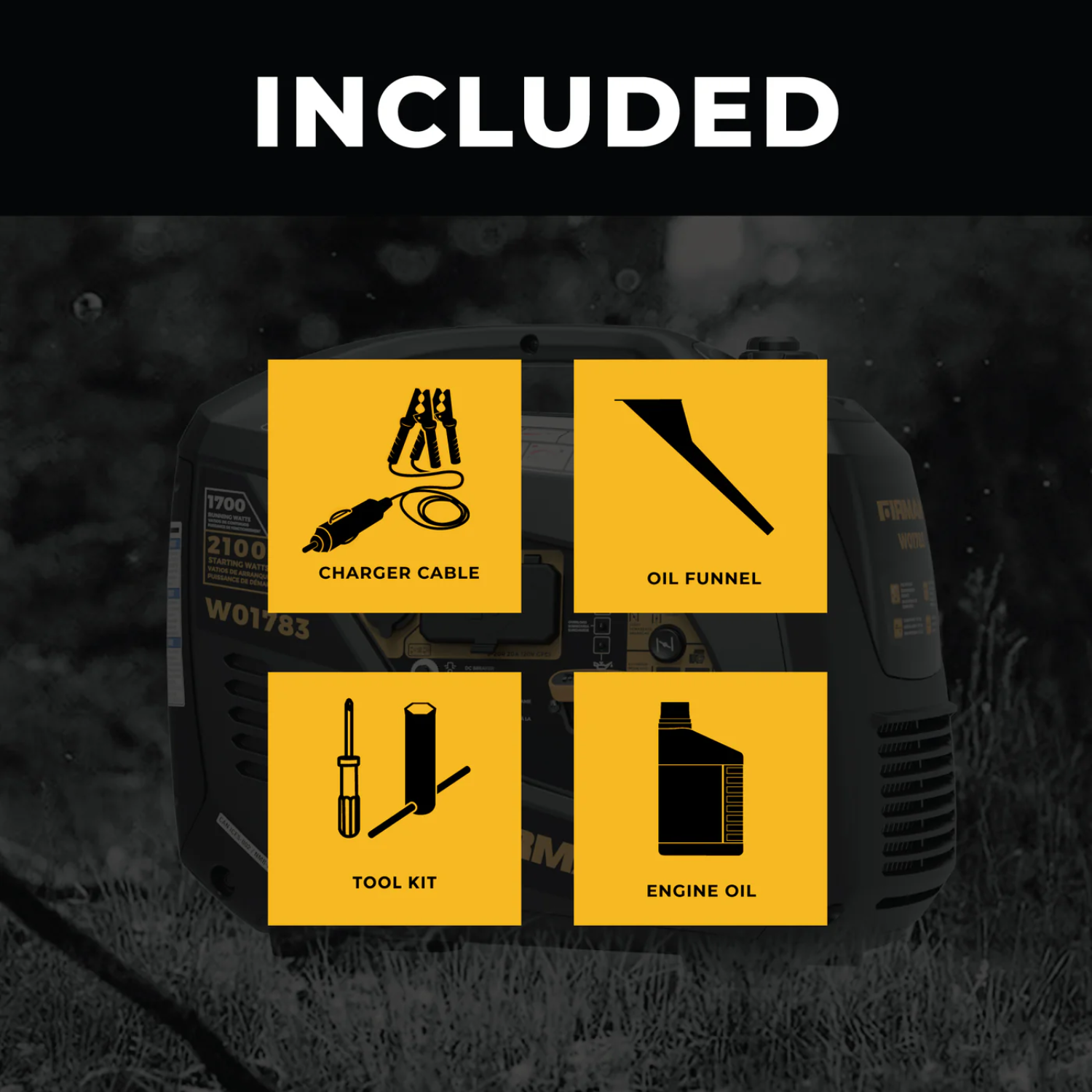 Firman W01783 Generator Included items