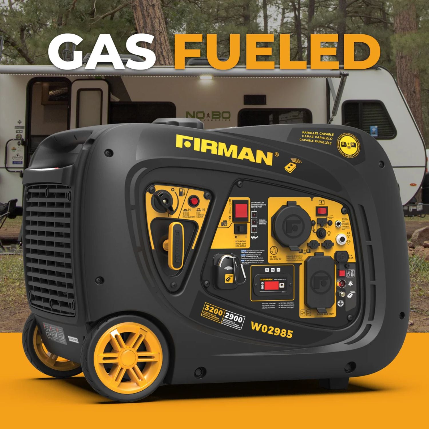 Firman W02985 Generator with an RV in the background