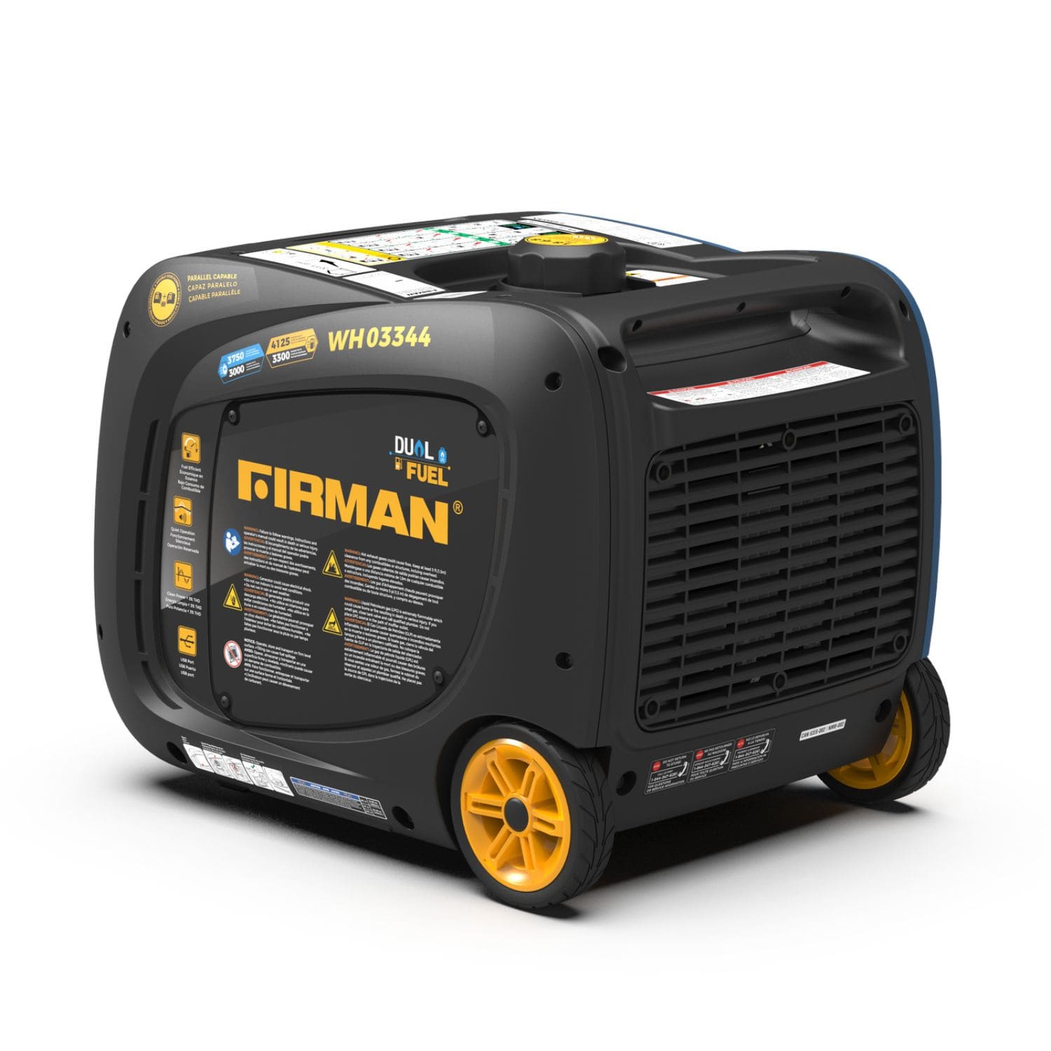 Firman WH03344 dual fuel inverter generator 4125W Back View Left Side