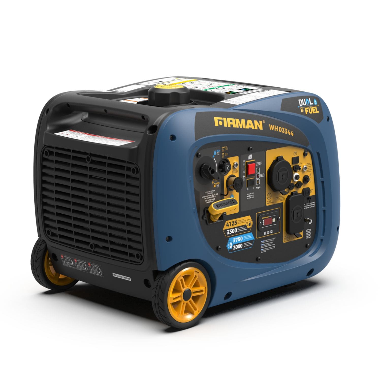 Firman WH03344 dual fuel inverter generator 4125W Back View Right Side