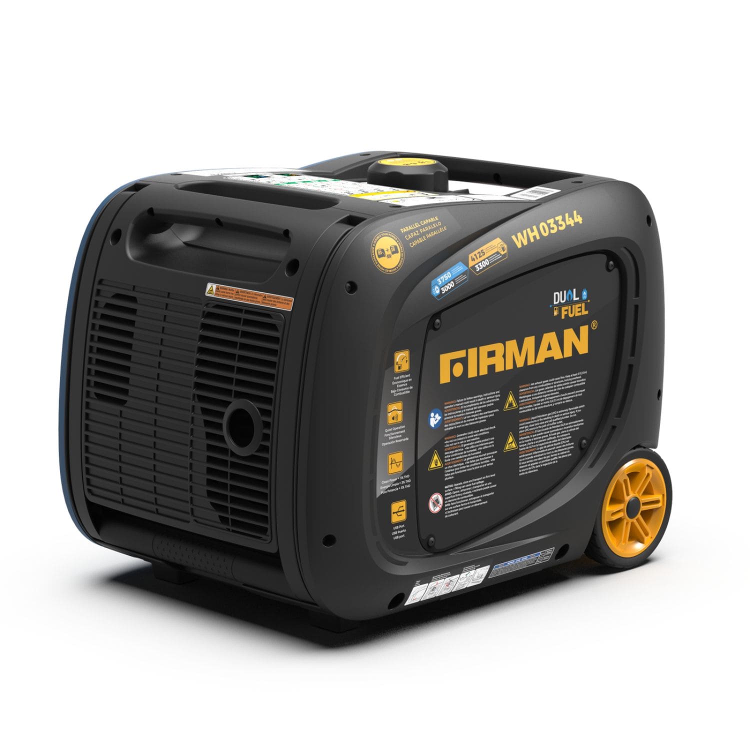 Firman WH03344 dual fuel inverter generator 4125W Front View Right Side