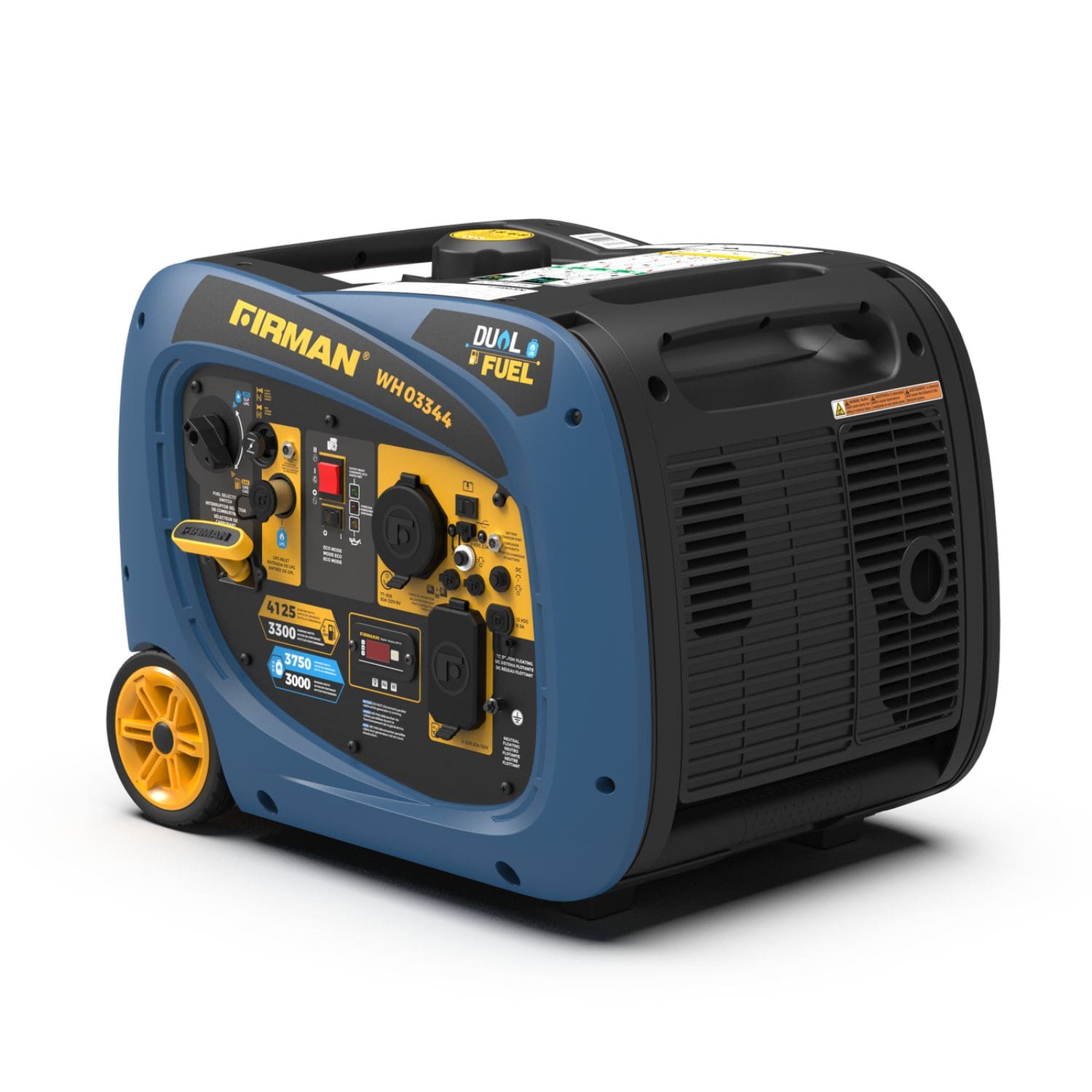 Firman WH03344 dual fuel inverter generator 4125W Front View left side