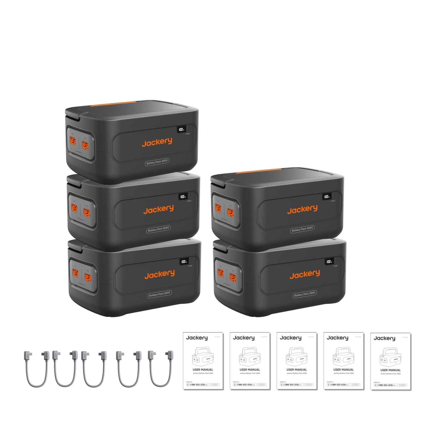 Five Jackery Battery Pack HP2000Plusv2
