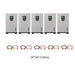 Five RUiXU Lithi2-16 16kWh Battery System with 5 pair OP140 Cables