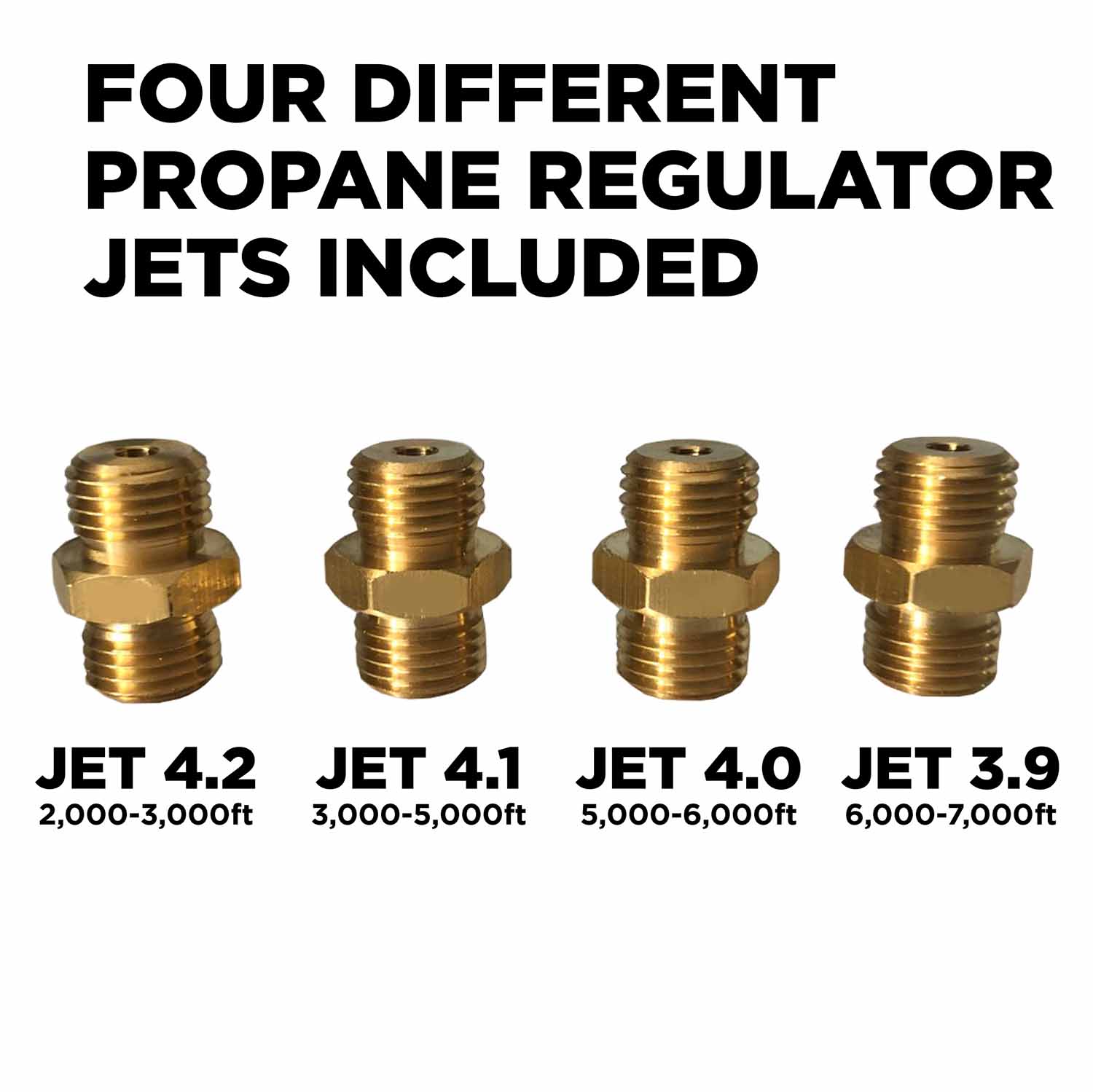 Four Different Propane RegulatorsI ncluded With The Cummins High Altitude Propane Regulator Kit