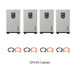 Four RUiXU Lithi2-16 16kWh Battery System with 4 pair OP140 Cables
