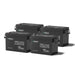 Four Renogy 300Ah Core deep cycle lithium iron phosphate batteries on a white background