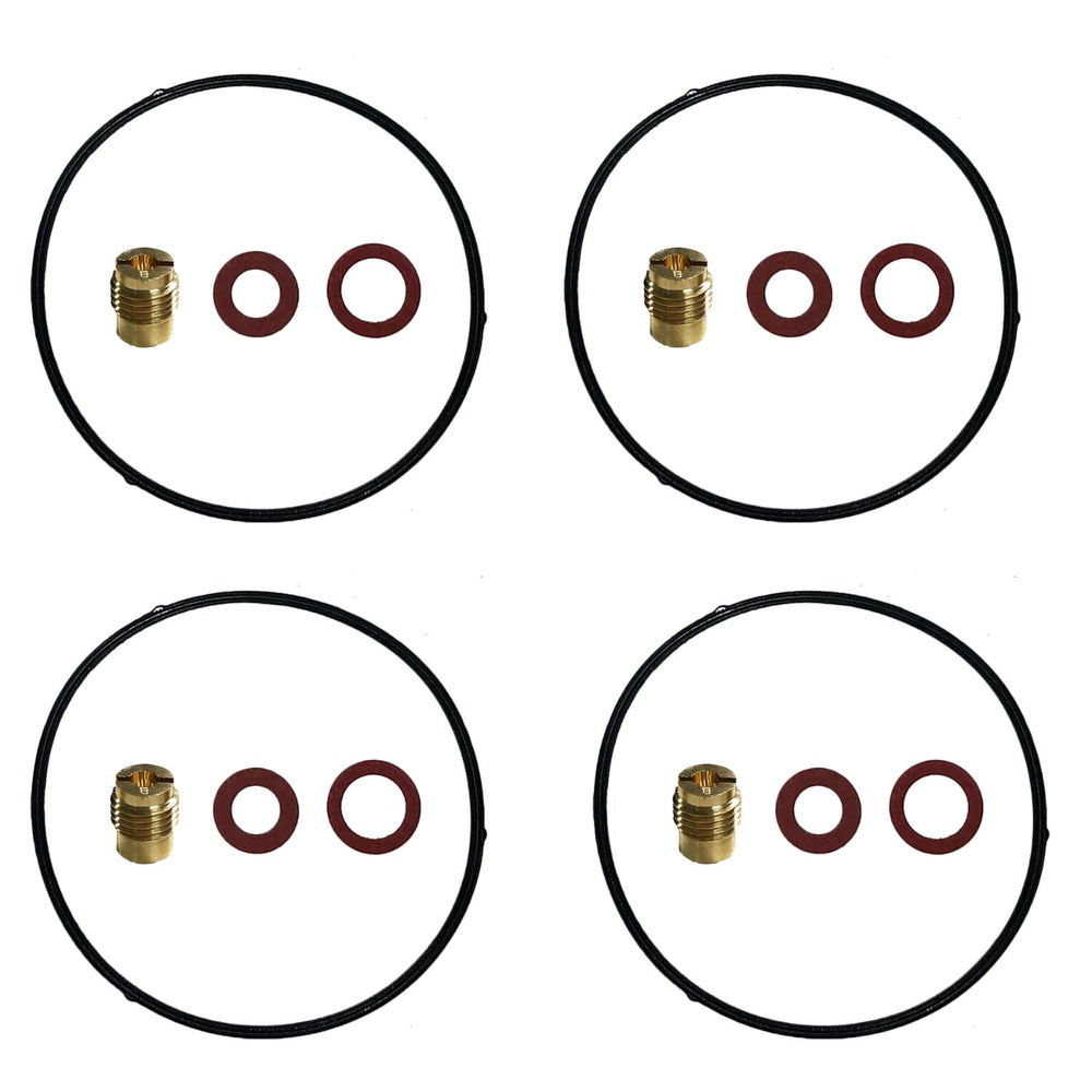 Four sets of brass connectors and washers of Cummins High Altitude Carburetor Kit 224cc