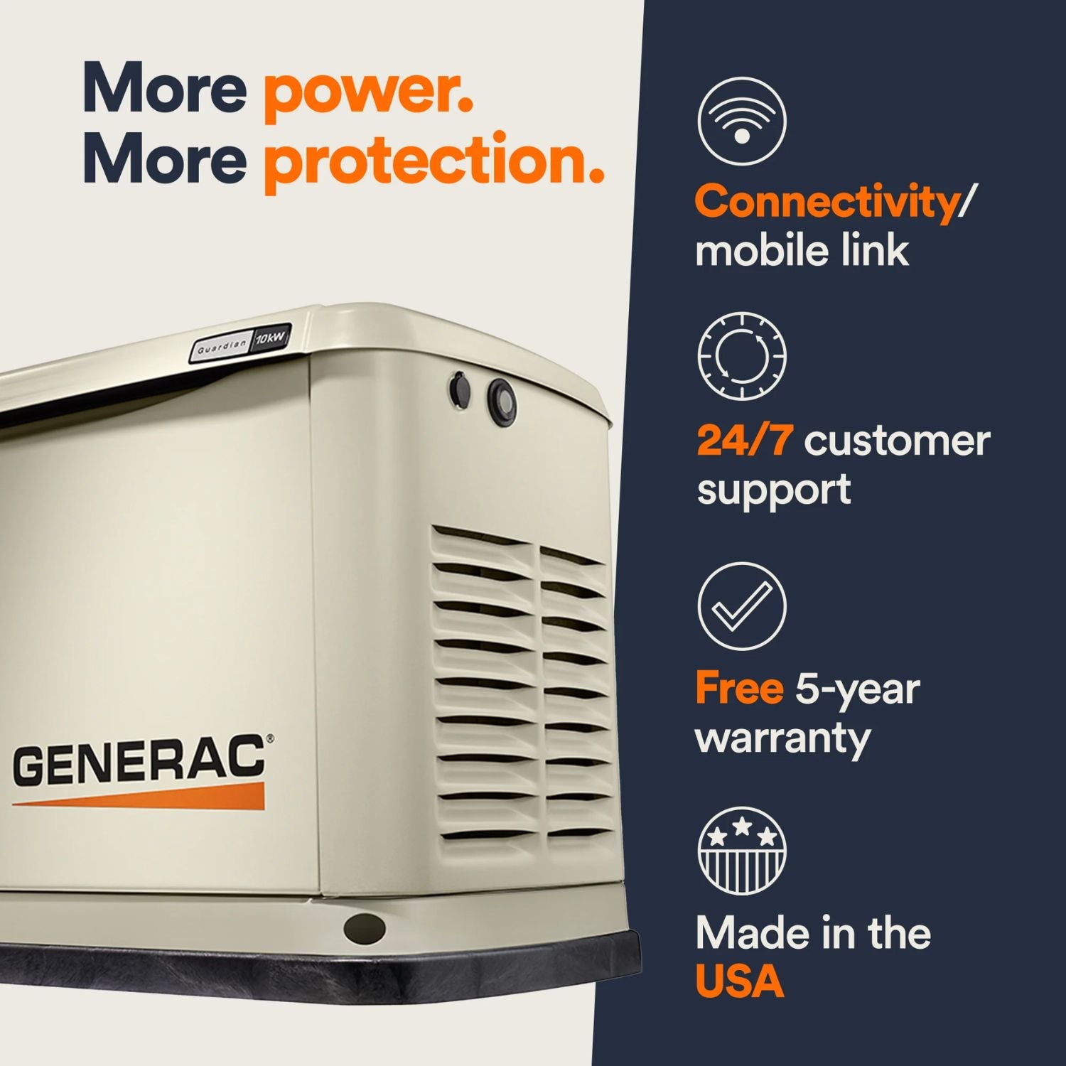 Generac Guardian® 10kW Aluminum Home Standby Generator With Transfer S ...
