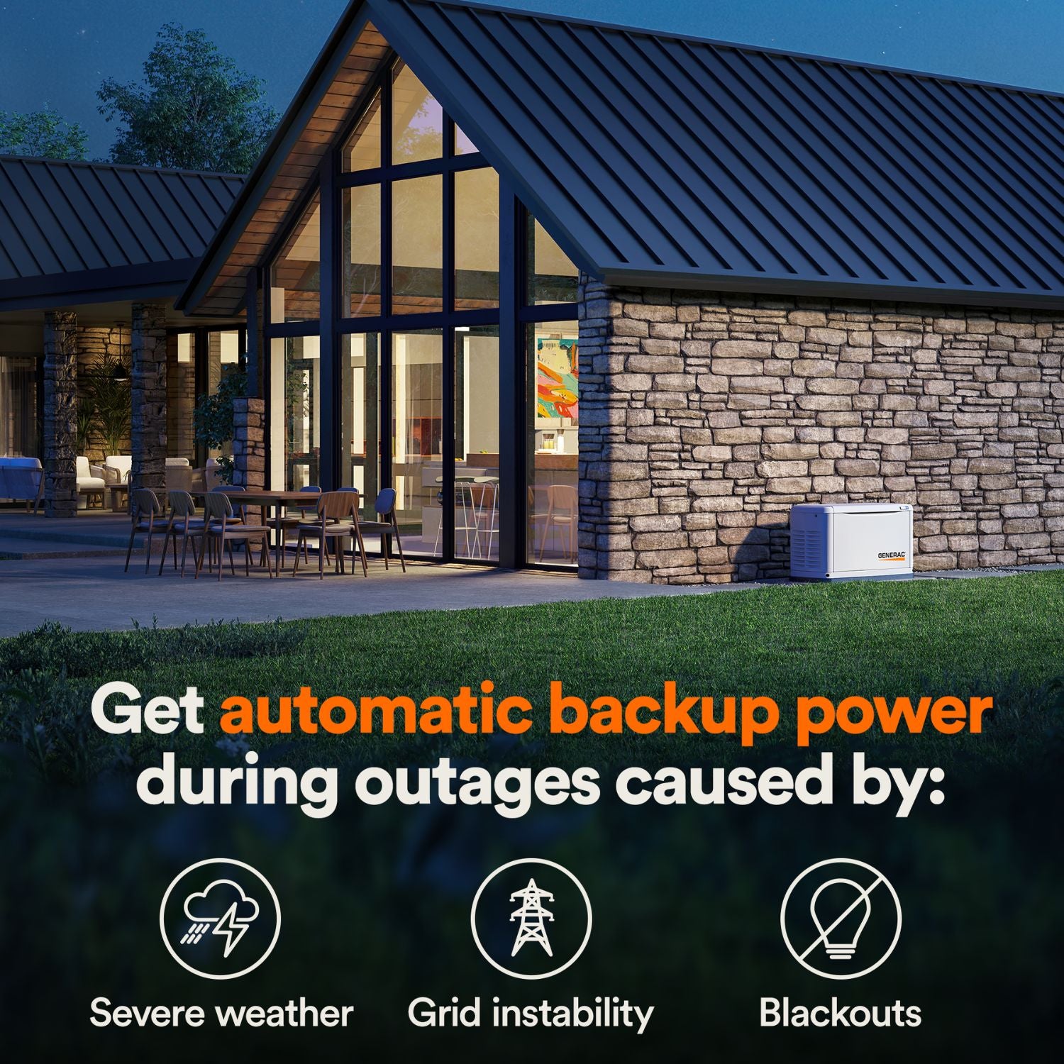 Generac Guardian® 18kW Aluminum Home Standby Generator With Transfer S ...