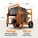 Generac XD5000E Portable Generator with dimensions and specifications on a white background