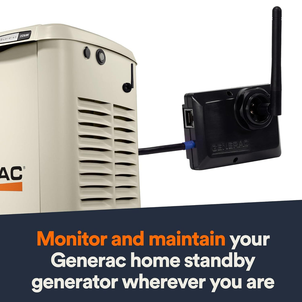 Generac home standby generator with a Generac Mobile Link WI-FI & Ethernet Device