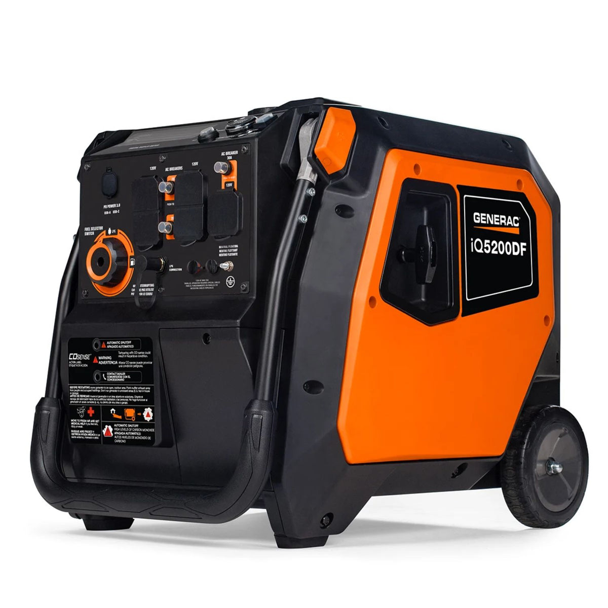 Generac iQ5200 Dual Fuel 3900W/5200W Portable Inverter Generator | Ele ...