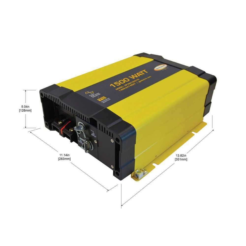 Go Power! 1500-watt Pure Sine Inverter & Transfer Switch Dimension