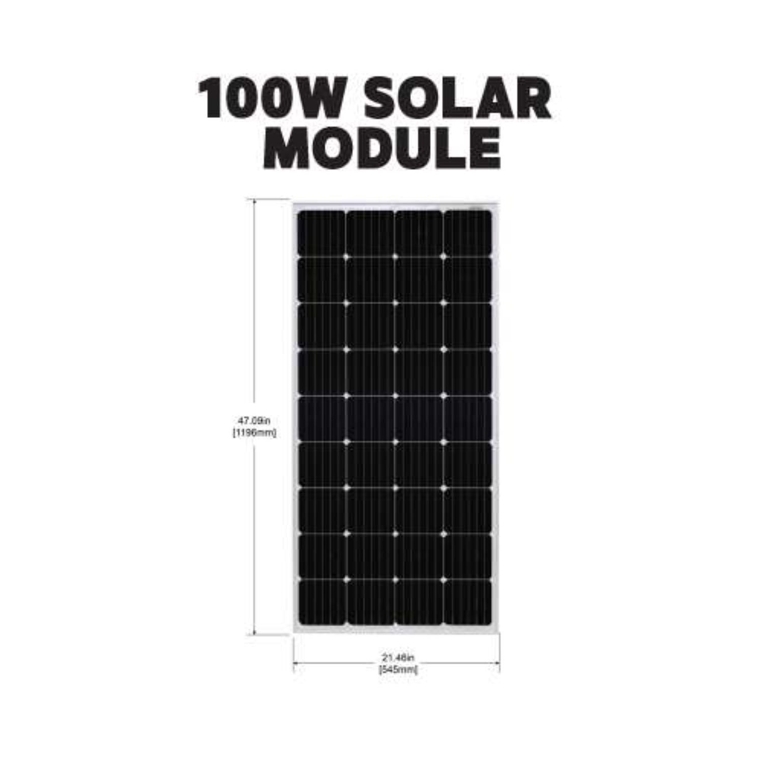 Go Power! Retreat Solar Kit 100 WATTS dimensions