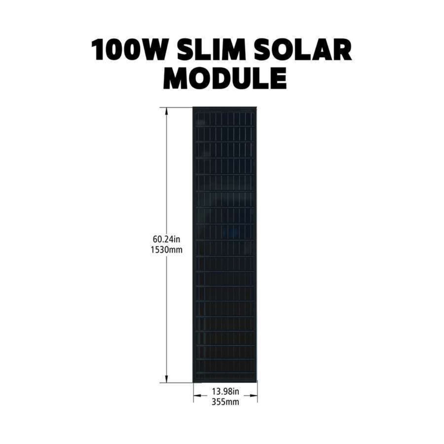 Go Power! Silver SLIM Solar Kit 100 WATTS Dimensions