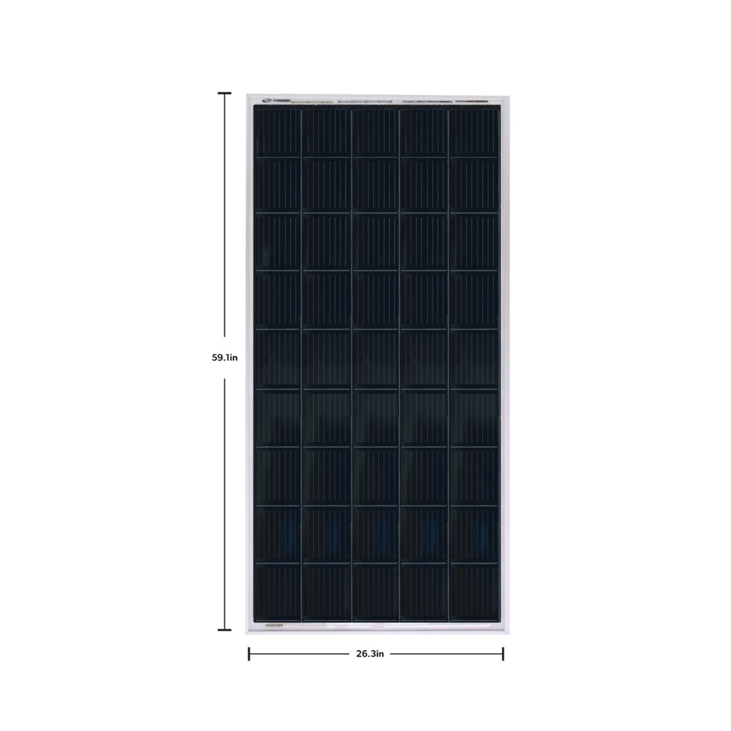 Go Power! Solar Elite Charging System  with dimensions labeled on a white background