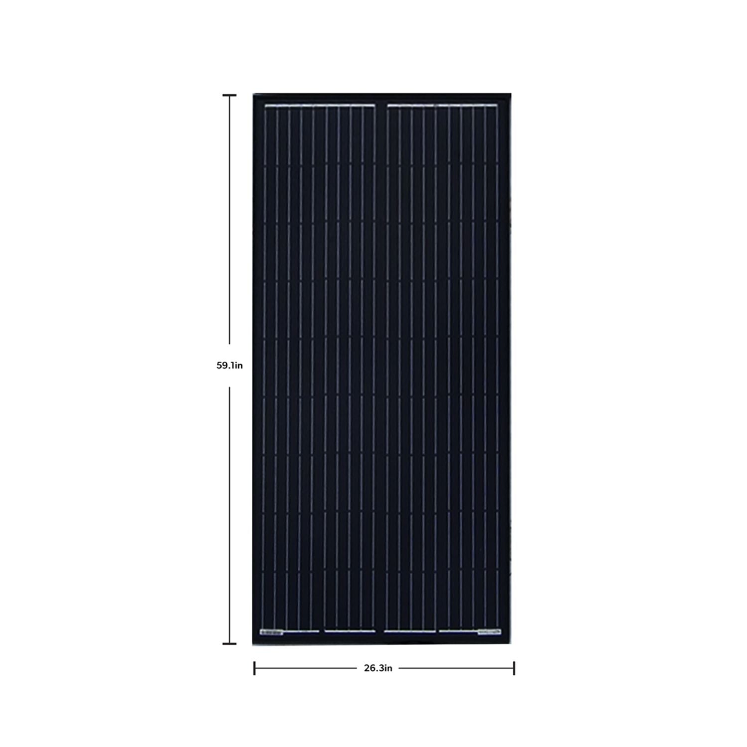 Go Power!  Solar panel with dimensions labeled