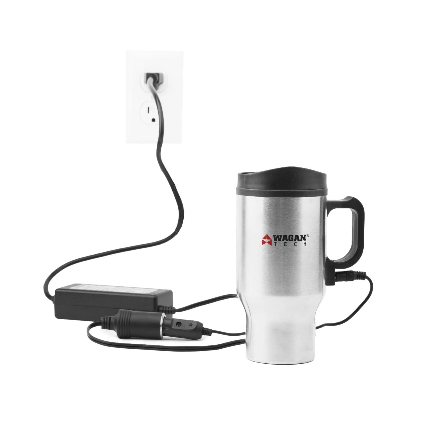 Heated Mug Charging With Wagan Tech AC to DC 5 Amp Power Adapter