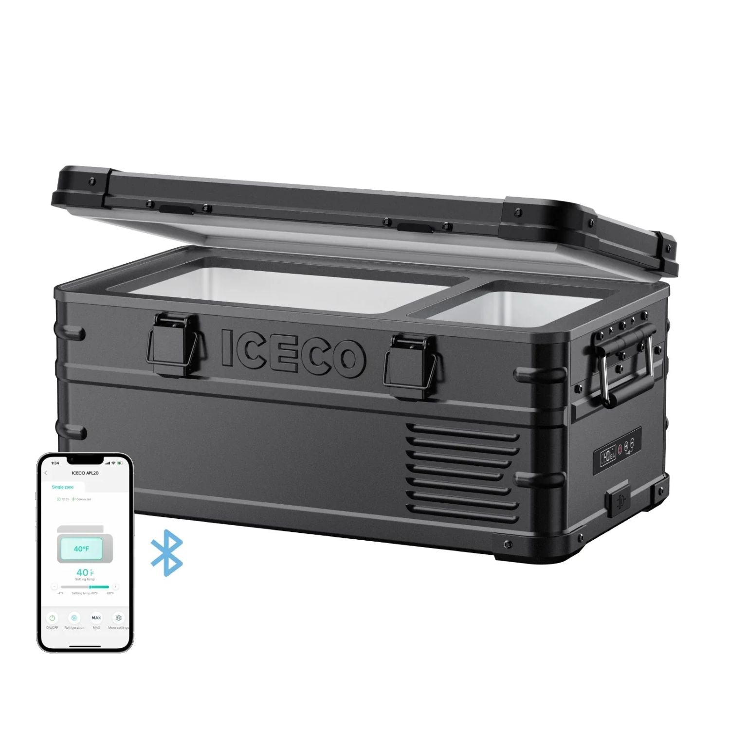 ICECO APL20 Light Duty Aluminum Black Freezer Single Zone 20 LT Bluetooth