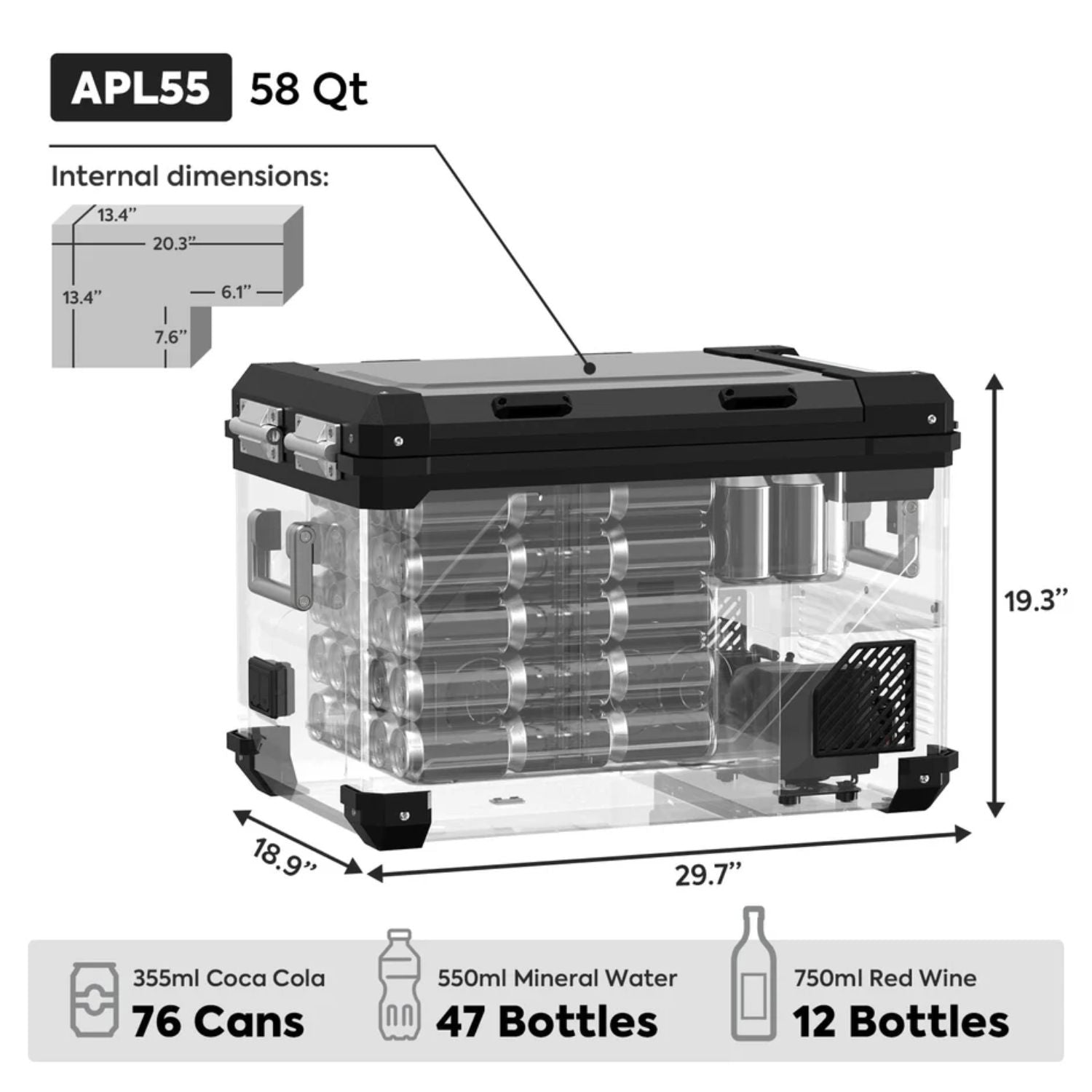 ICECO APL35 Freezer with bottle storage capacity